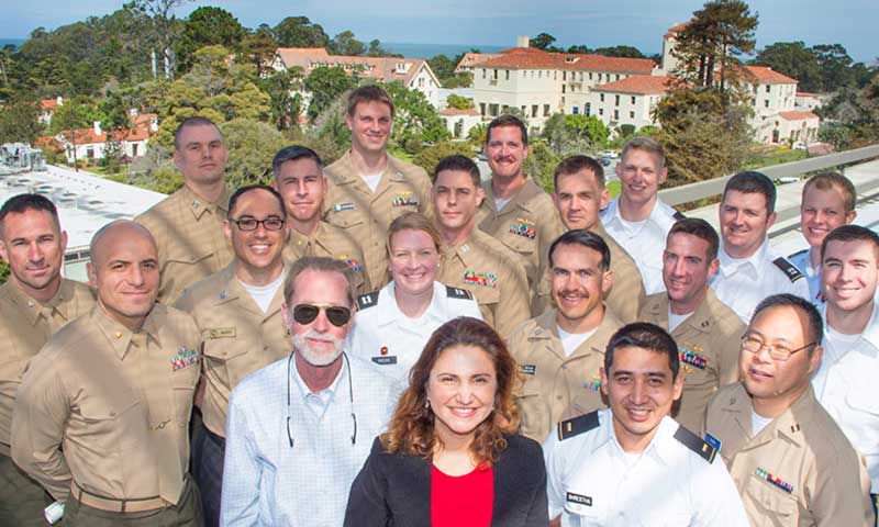 Naval Postgraduate School students working